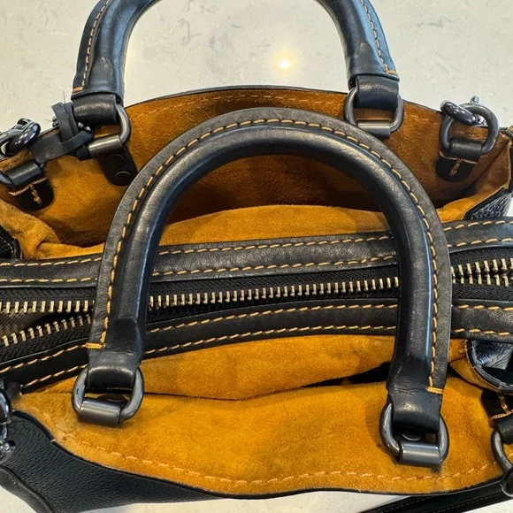 COACH Rouge Pebbled Black Leather Bag - Picture 3 of 12